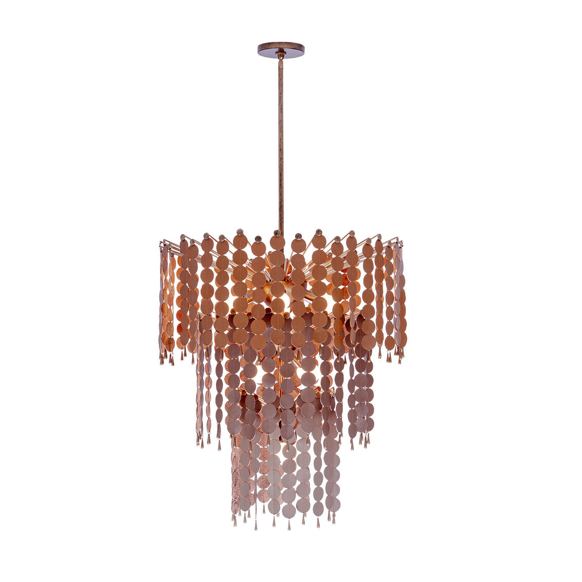Pelt Leather 3 Tier Chandelier