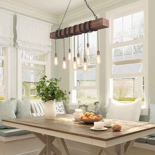 Haven Farmhouse Wood Chandelier