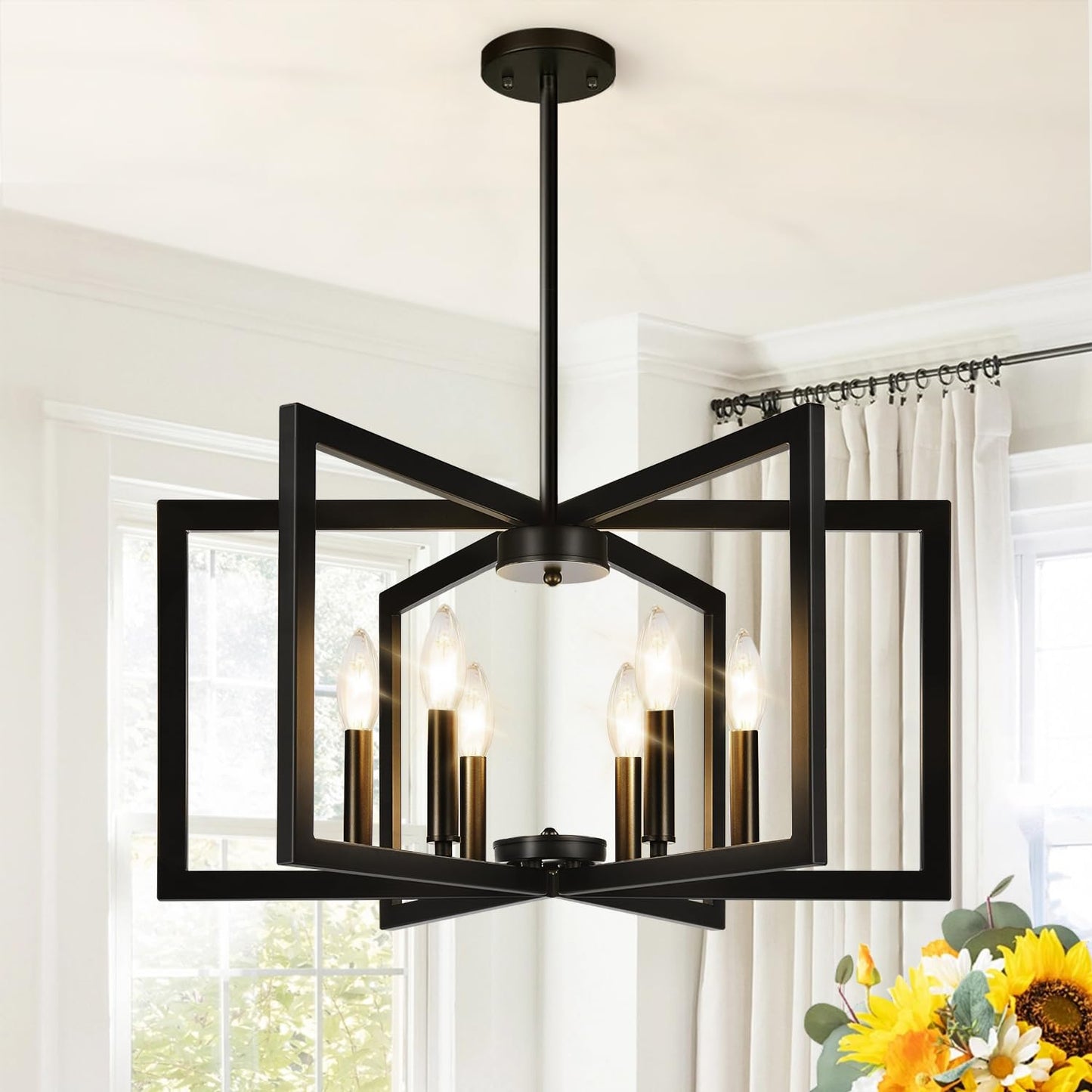 Eclipse Matte Black Chandelier